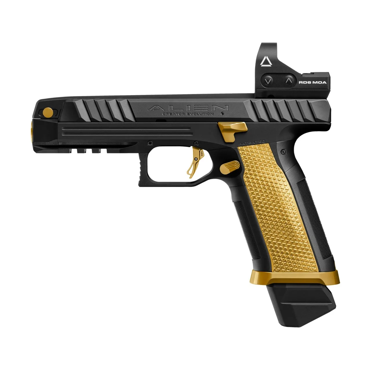Laugo Arms – Pistole / Alien Creator Full Kit Black Gold / 9mm, Bild 7 von 8