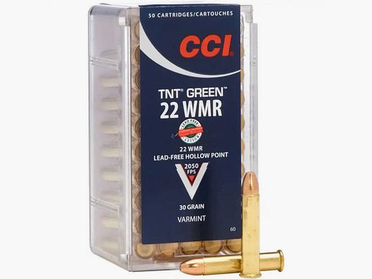 CCI TNT GREEN - .22WMR - 30GR. - 50 SCHUSS - BLEIFREI