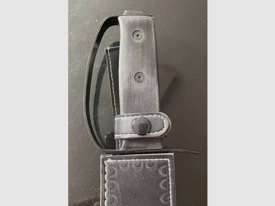 Pakkaholz XL Bowie, Rambo Messer Outdoor Jagdmesser, 37,9 cm, 590 Gramm neuwertig Lederscheide