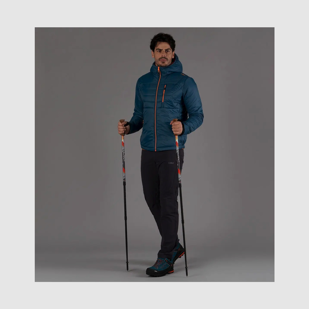 CMP Pantalones de senderismo para hombre de nailon elástico ANTRACITA-CEMENTO