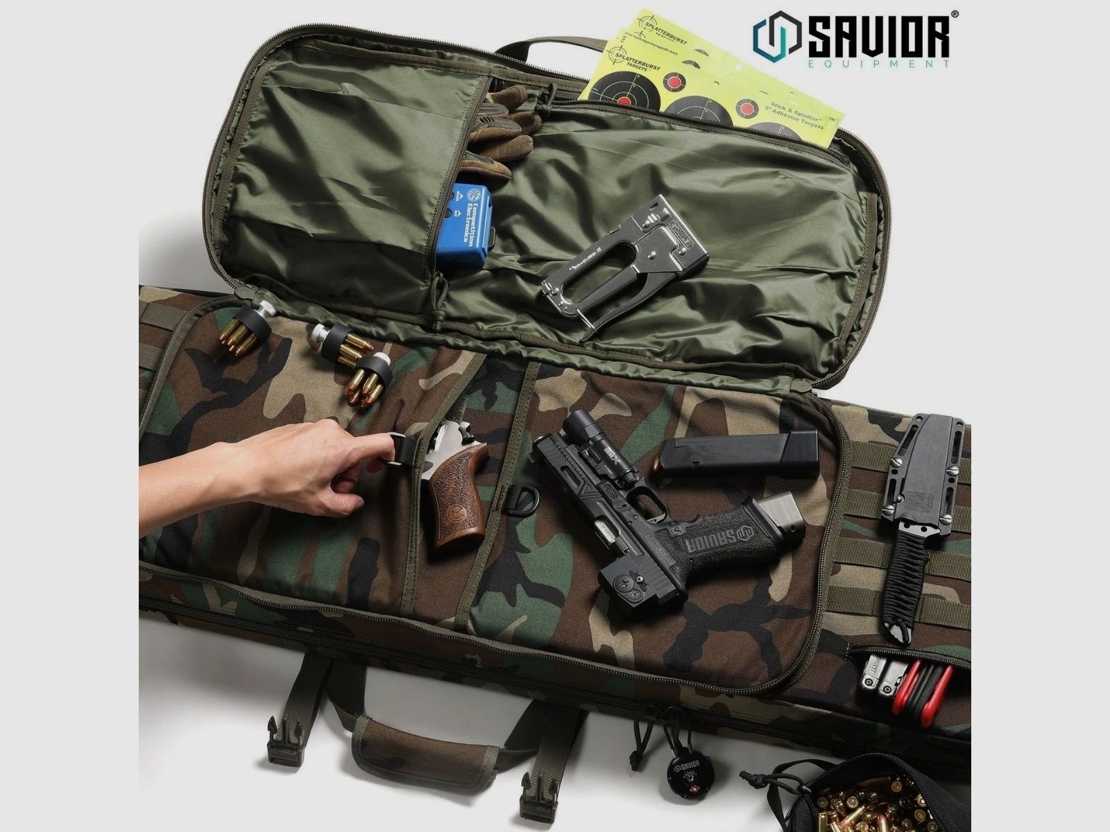 Savior - Dubbele geweertas - American Classic - 55" - M81 Woodland - RB-5512DG-V1-M81, afbeelding 4 van 6