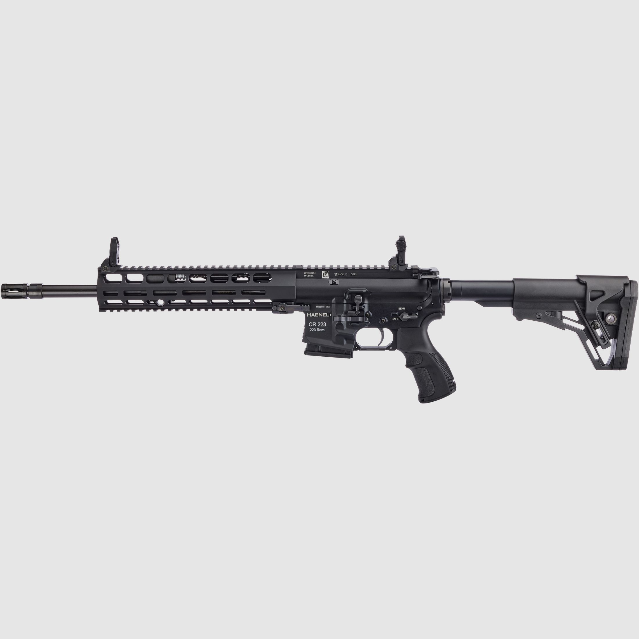 Haenel CR 223 M-LOK Handschutz Lauflänge 368 mm | Direktabzug | Handschutz lang | Schwarz | nicht sportlich zugelassen, Kal. .223 Rem.