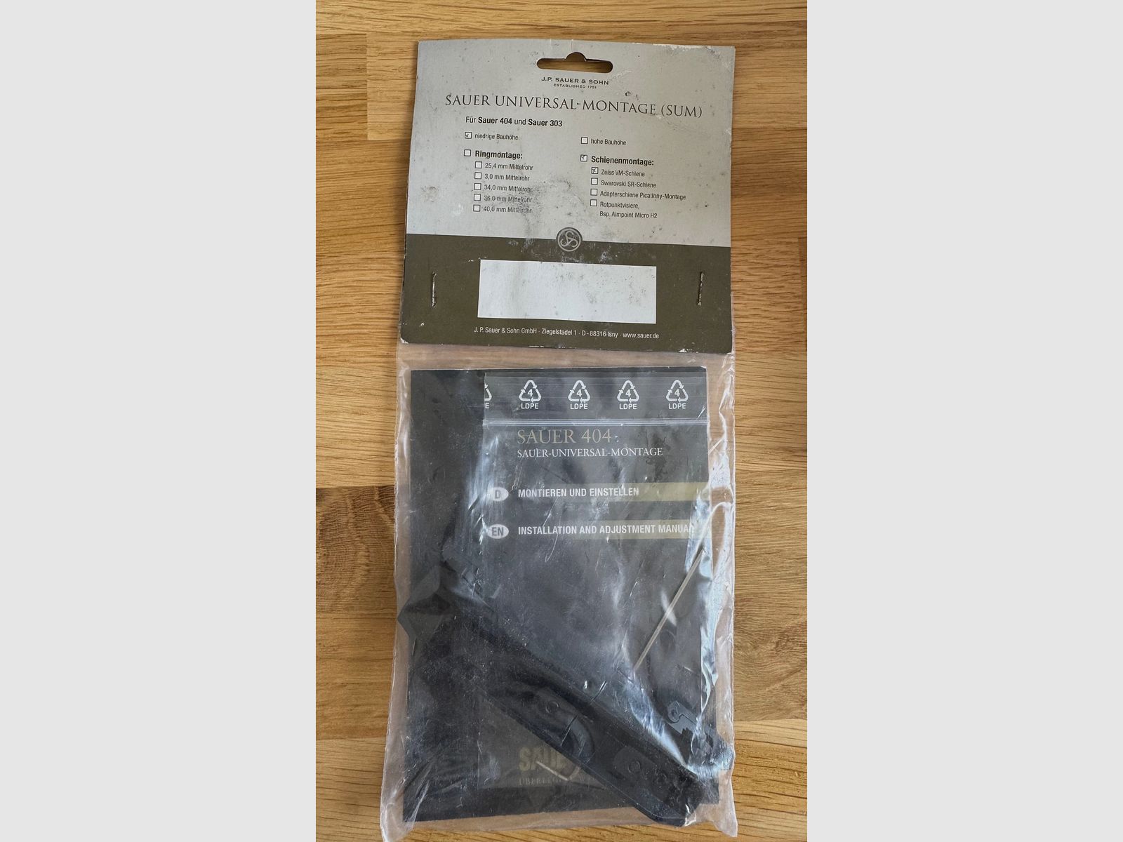 Sauer Universal Mount SUM for Sauer 404 and 303 – Zeiss VM Rail – NEW/ORIGINAL PACKAGING