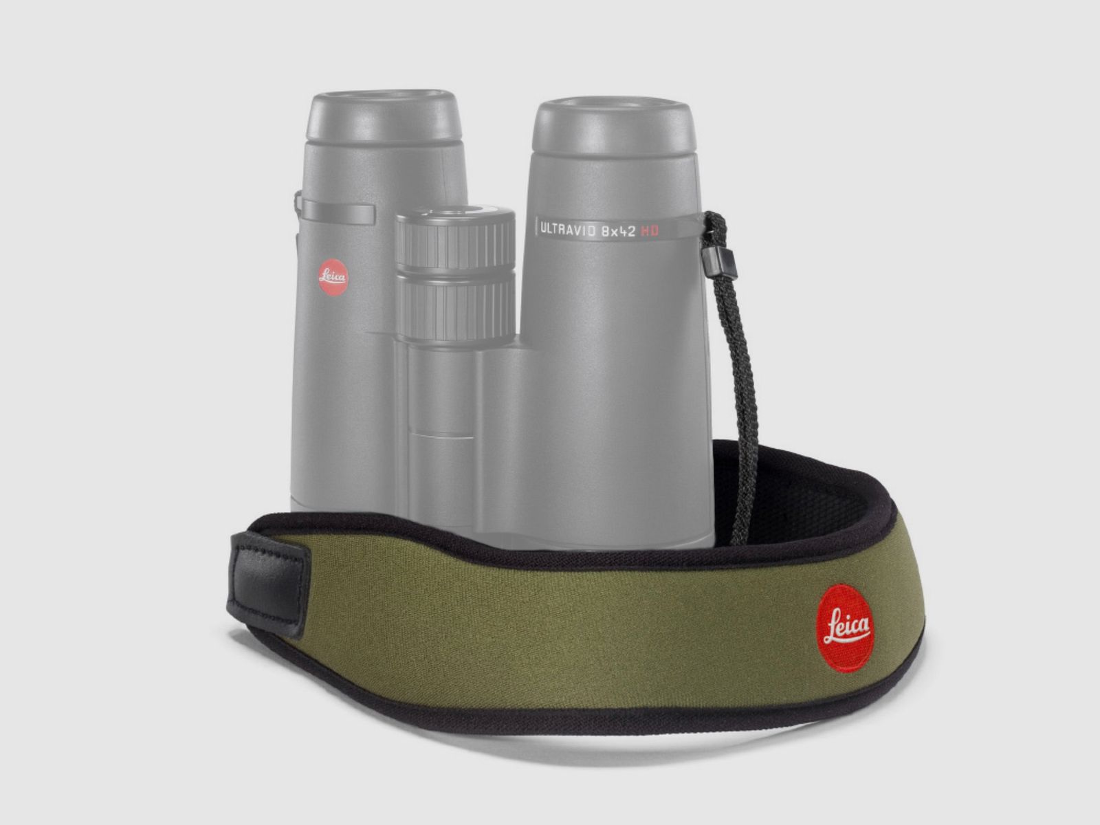 Leica neoprene binocular strap olive green 42055