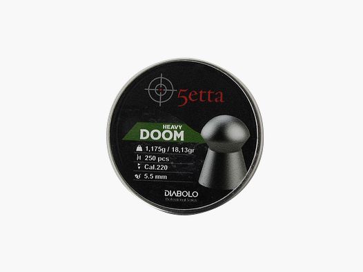 5etta proiettili per carabina ad aria Doom Heavy 5,5 mm 1,175 g / 18,13 g 250 pezzi