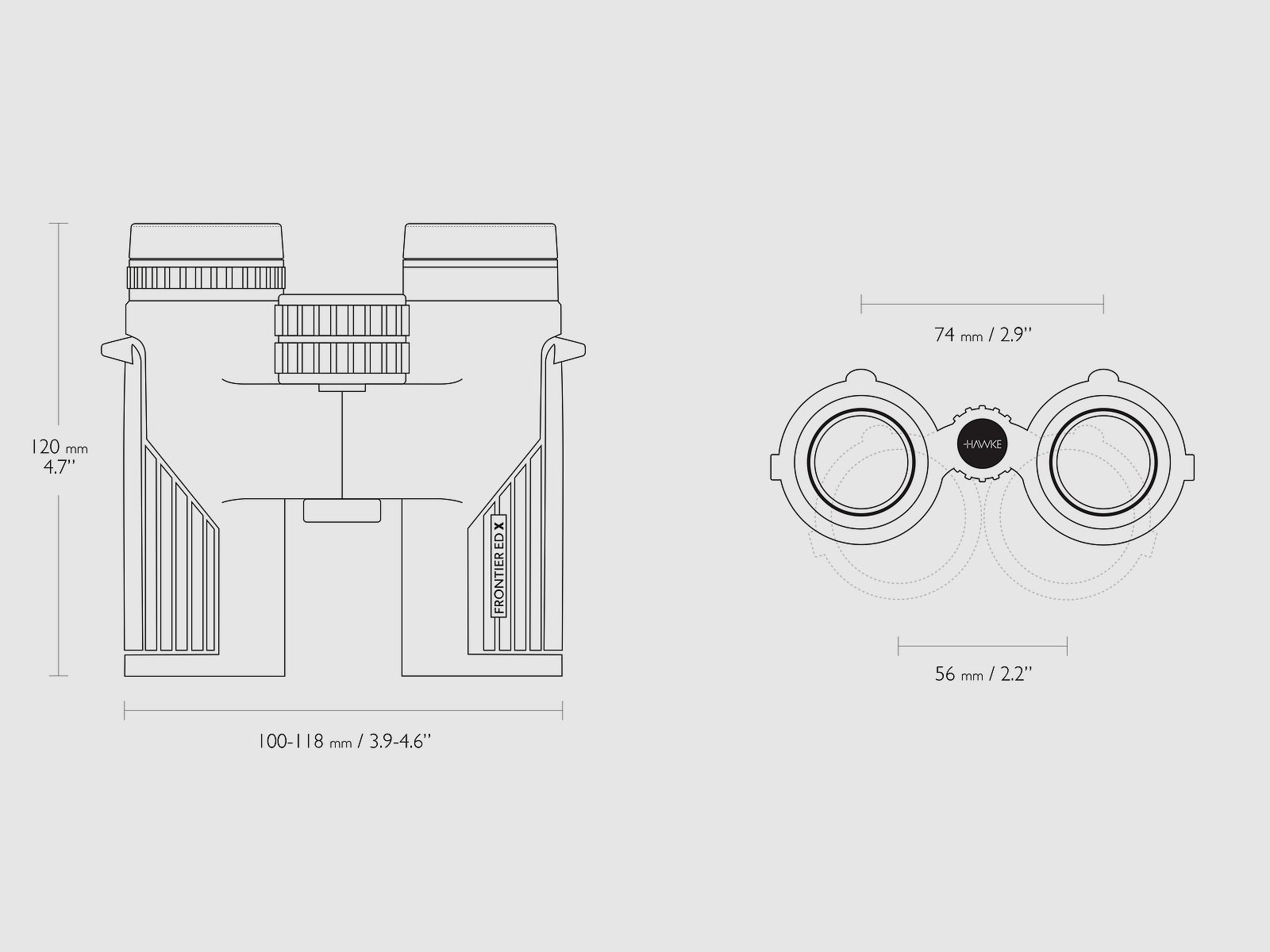 Hawke 38408 FERNGLÄSER FRONTIER ED X 10X32 GRAU