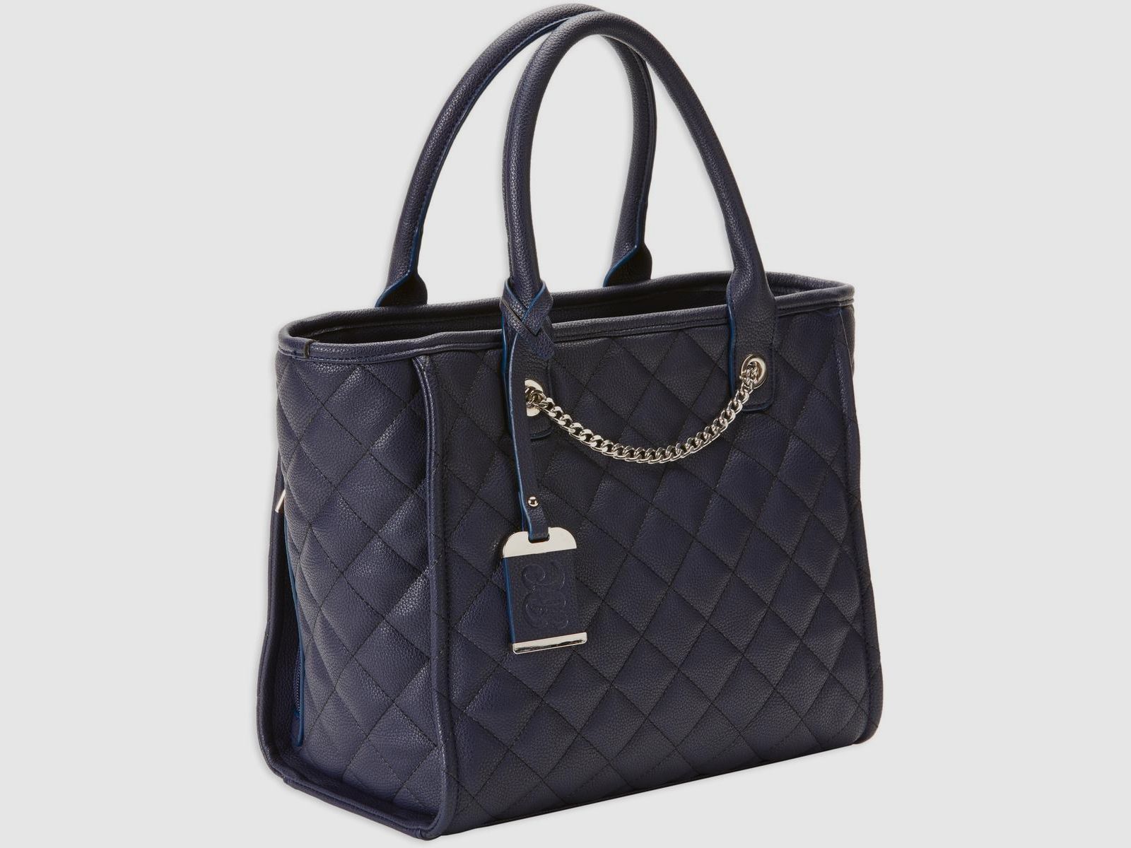 Quilted Tote Style Bag Navy