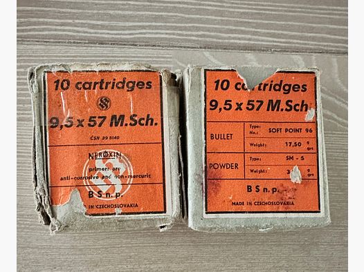 9,5x57 M.Sch. Munition - 20 Schuss