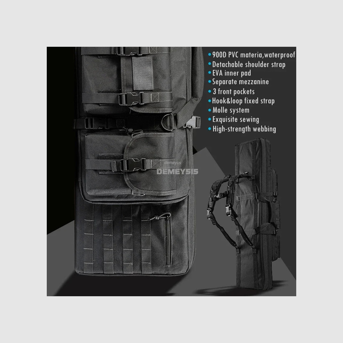 <Tekst>Tactische MOLLE-wapentas voor 2 geweren – 600D Oxford – Rugzak & tas – 95 cm / 116 cm – Airsoft, jacht, schietsport</Tekst>