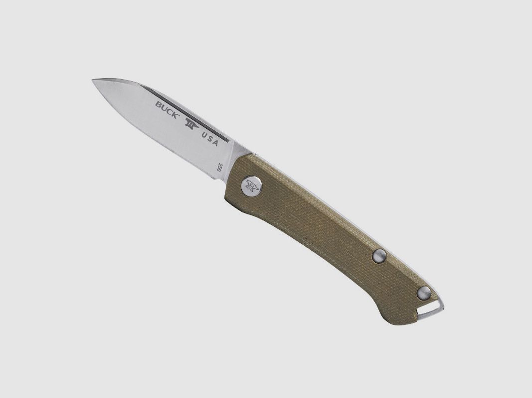 BUCK SAUNTER DROP POINT MICARTA VERT 0250GRS, image 1 sur 2