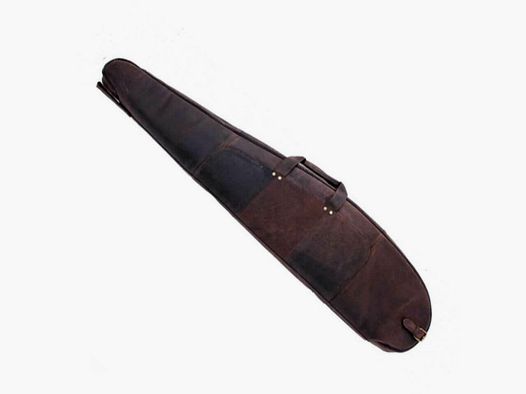 Les Canard leather rifle case with fur