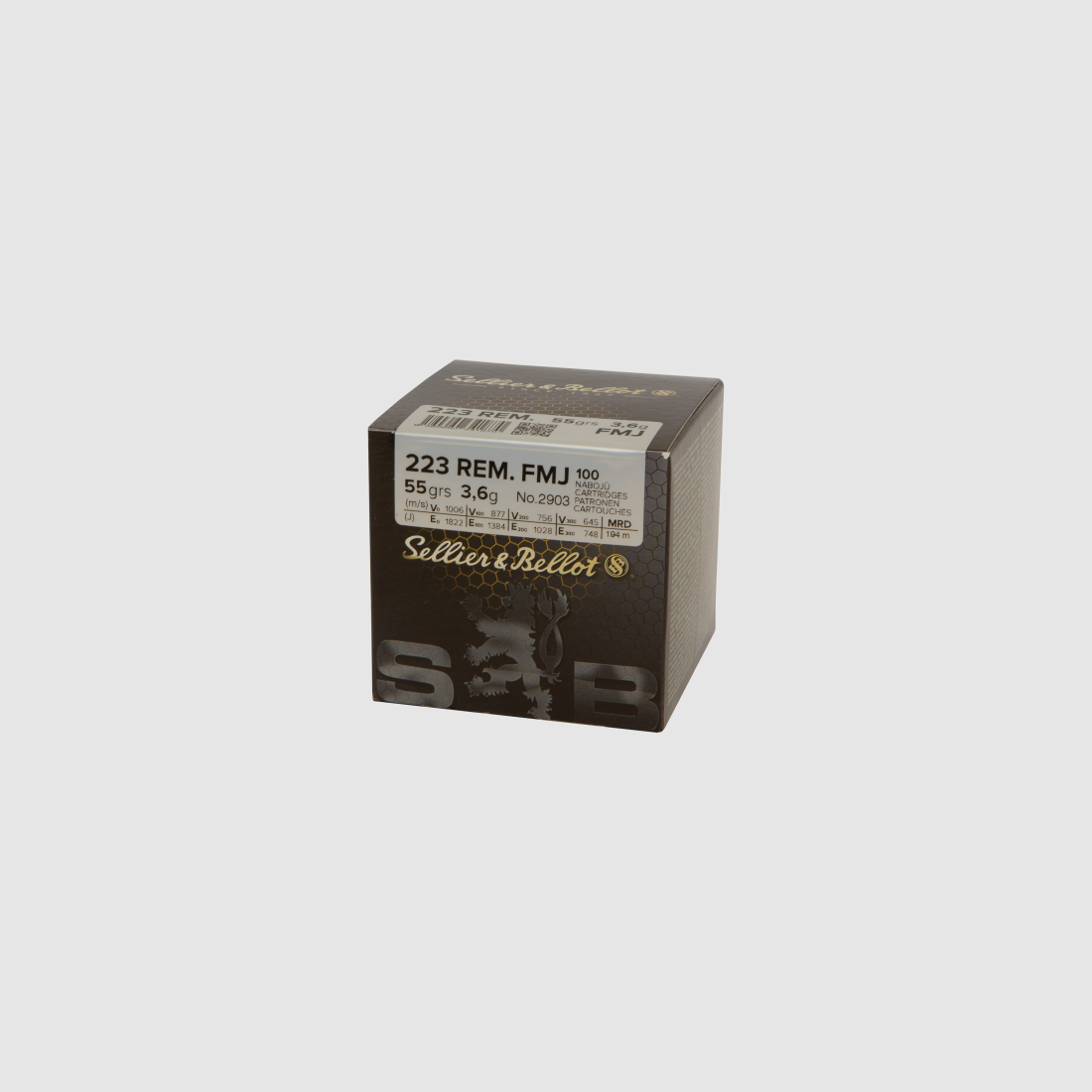 223 Rem FMJ Sellier&Bellot 3.6g/55gr 100 Stk.