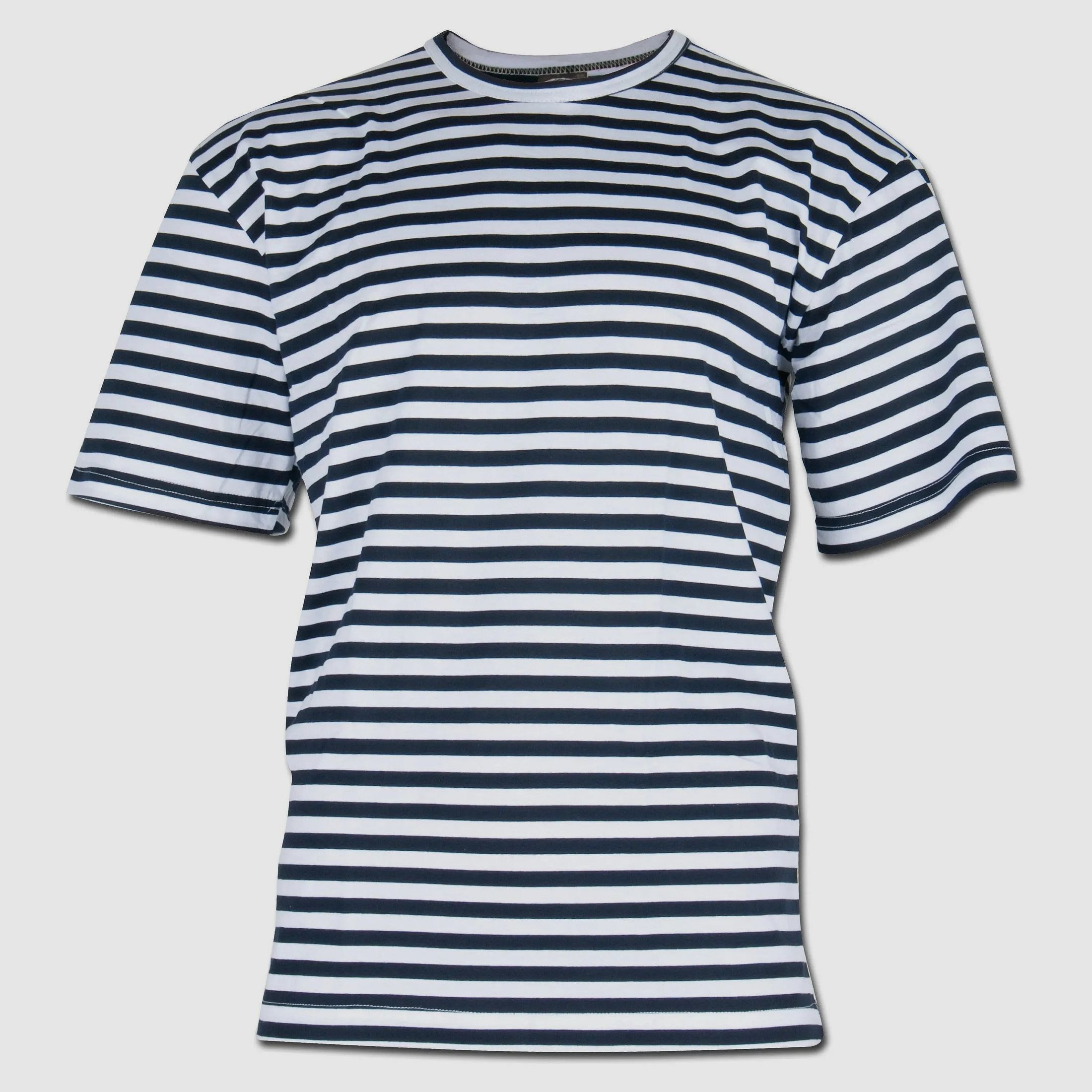 MFH Russisches Marine-T-Shirt Halbarm weiß blau