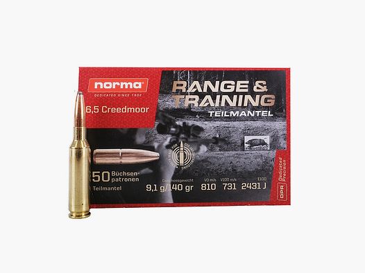 Norma 6.5 Creedmoor Range+Training 9.1g/140gr Rifle Cartridges