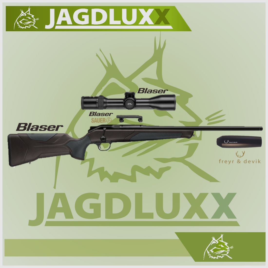 Blaser R8 Professional 2.0 black-brown with Blaser B2 and freyr & devik silencer