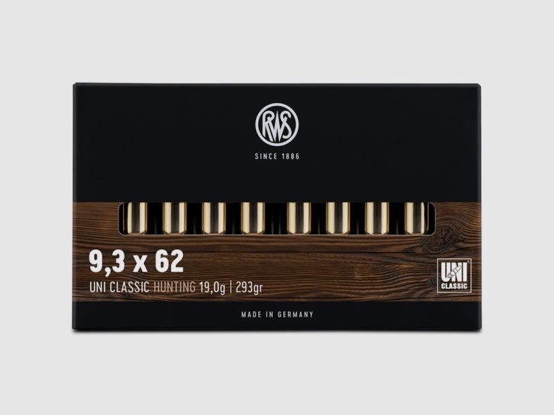 RWS UNI CLASSIC 9,3x62 MM - 255GRS. - 19G / 293GRS. - 20 SCHUSS-