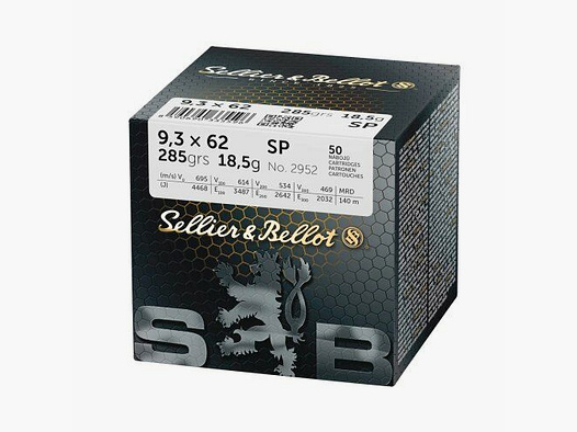 S&B 9,3x62 SP 285grs. (50 Schuss)