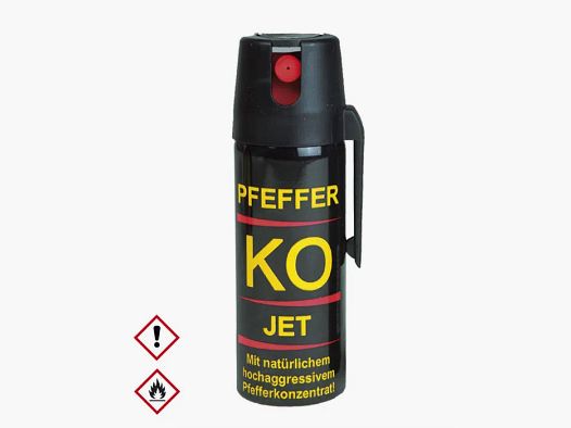 Pfefferspray K.O. JET Direktstrahl – 50ml - 11 % OC / 2,5 Mio. Scoville