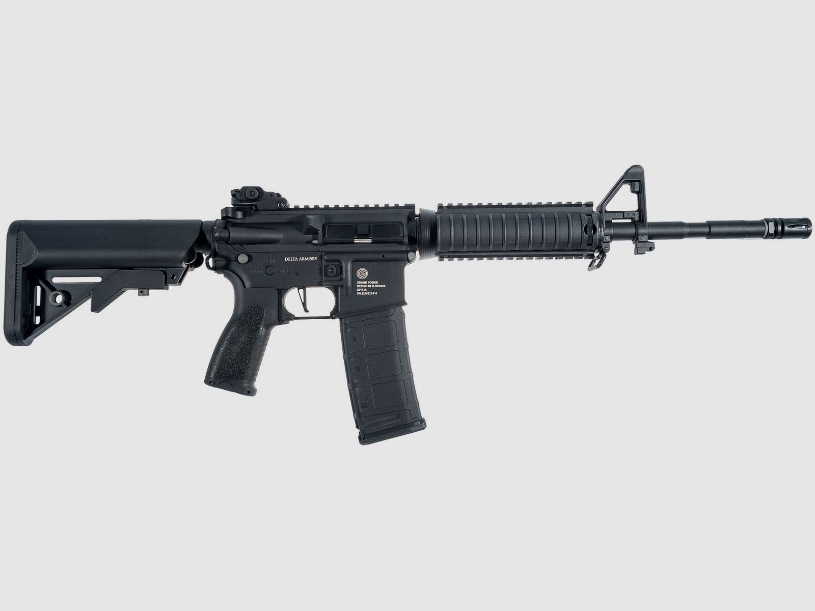 Grand Power AR15 RIS CHARLIE ETU Delta Armory Schwarz S-AEG Airsoft Gewehr Frei ab 18 Jahren
