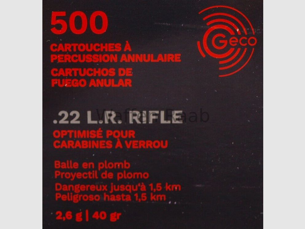 Geco .22 lfb. Karabin Ołów Okrągły 2,5g/40grs. Geco .22 lfb. Karabin Ołów Okrągły 2,5g/40grs.