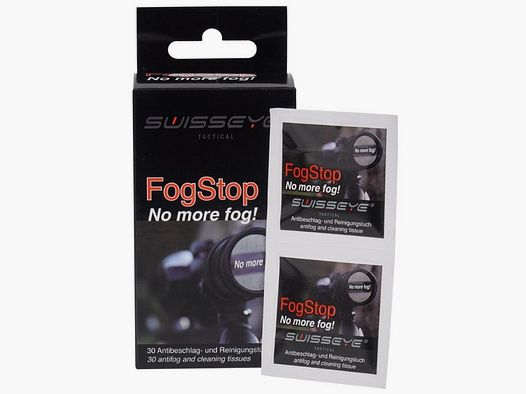 SwissEye FogStop Toallitas de limpieza antiempañamiento (30 piezas)