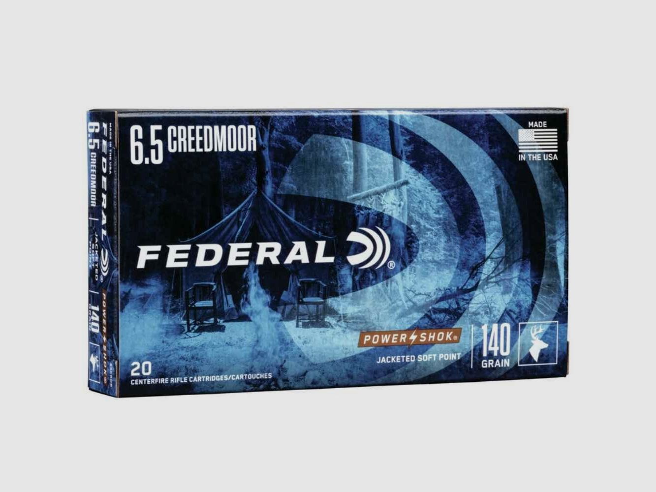 6,5 Creedmoor Power Shok Tlm 9,1g/140grs. Federal Ammunition