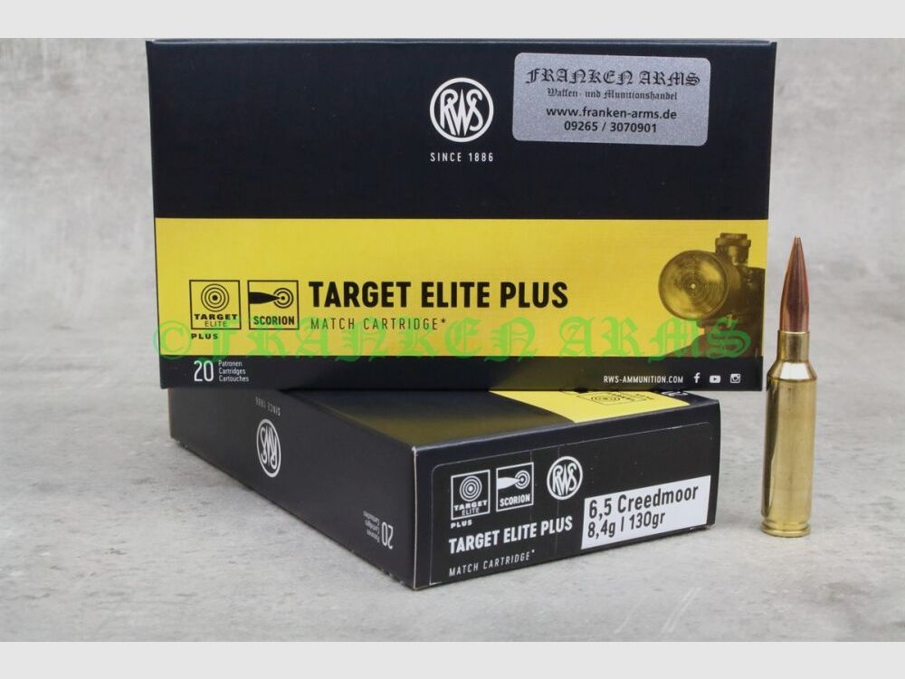 RWS Target Elite Plus 6.5 Creedmoor 130gr. 8.4g 20 pieces quantity discounts