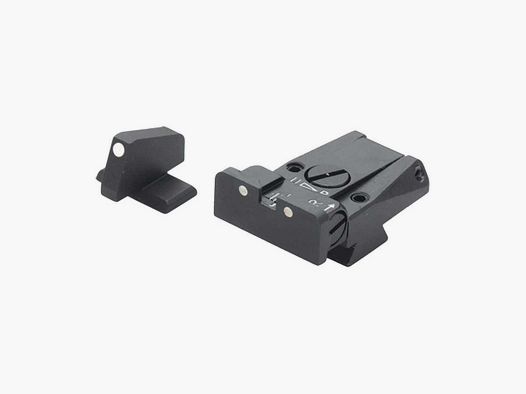 Adjustable rear sight and front sight