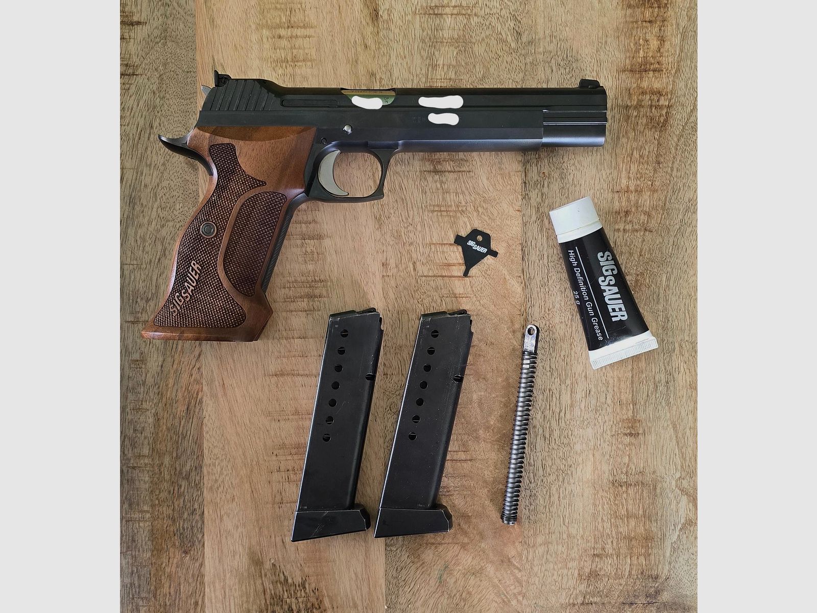 SIG Sauer P 210 Super Target 6", from Eckernförde, caliber 9mm Para with complete accessories