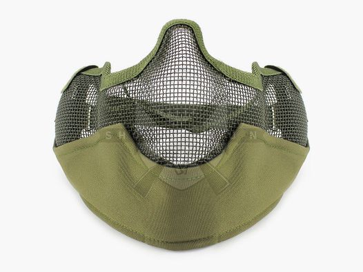 Basic grid mask with ear protection (Olive)