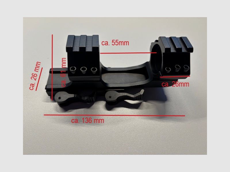 ZEITWISE Zielfernrohr-/Blockmontage 30/25,4 mm mit Schnellverschluss & Toprail (NEU)