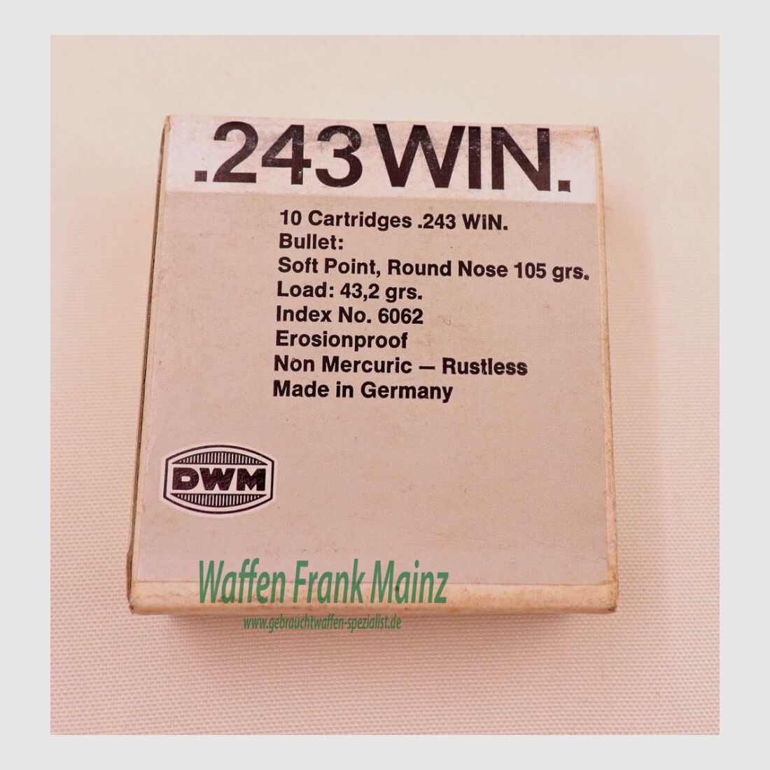 DWM, Karlsruhe Büchsenpatronen-Konvolut .243Win