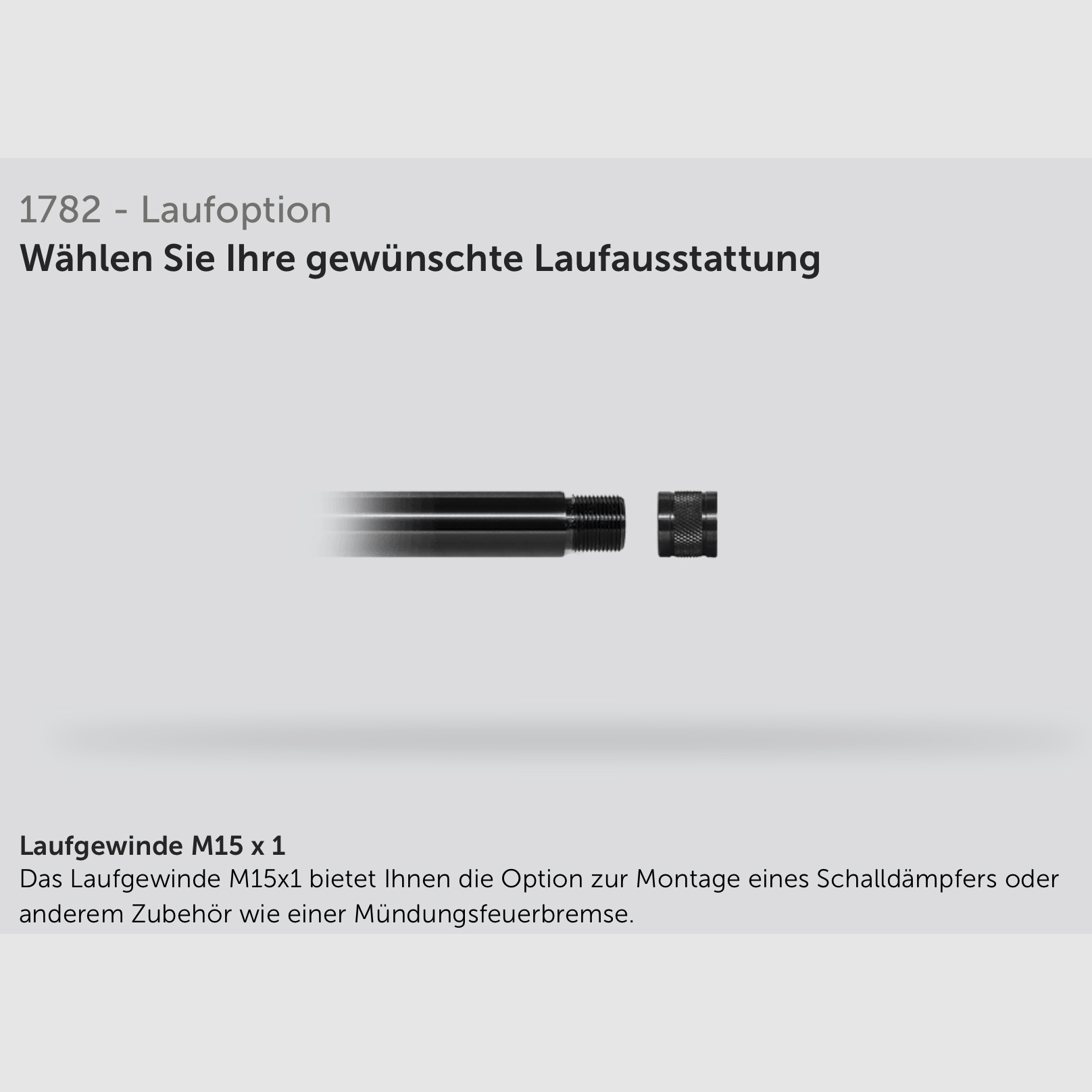 J.G. Aschütz 1782 D G-15x1 Classic caliber .243 Win. bolt-action rifle LL 580mm M15x1 thread