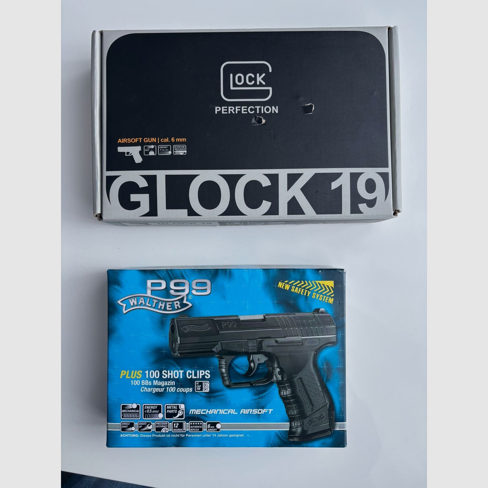 2 Airsofts Glock 19 avec 1,5 réplique originale en tant qu'Airsoft
