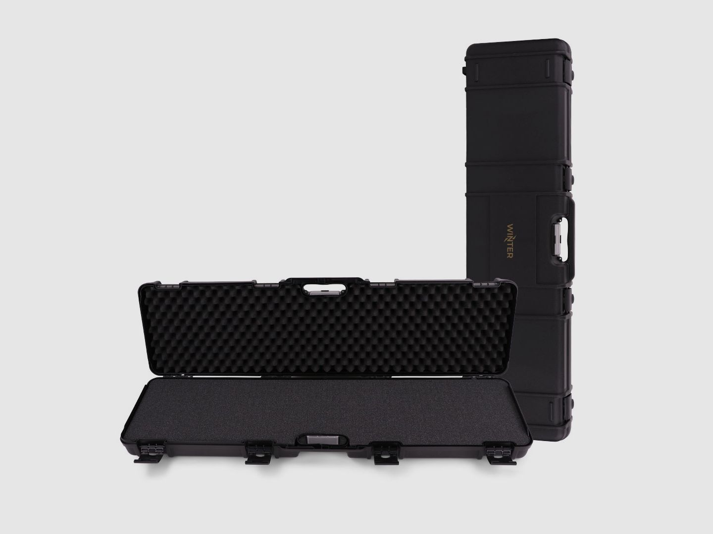 Winter Gewehrkoffer W11 117 cm für 1 Langwaffe – PP Kunststoff, 4 Push-Pull Verschlüsse, Raster (Night)