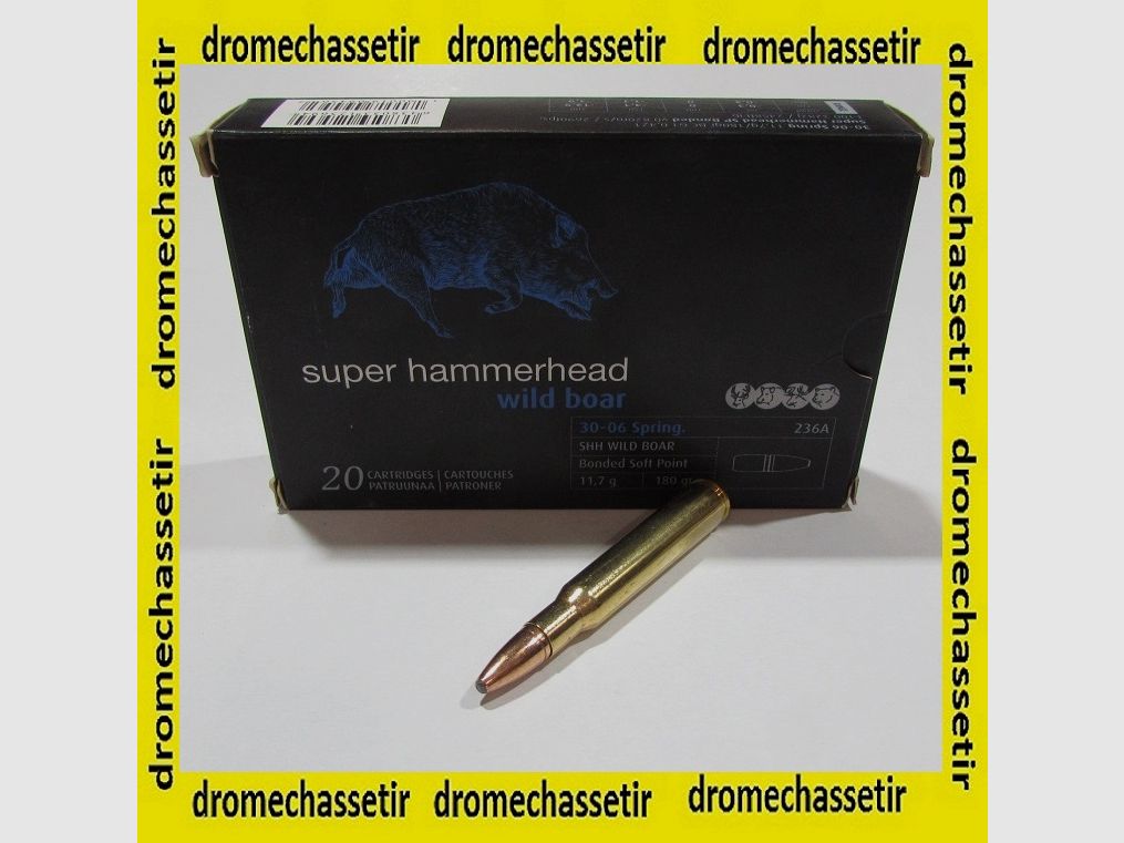 Scatola da 20 cartucce 30-06 Sako Super Hammerhead 180 grains