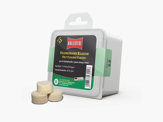 Ballistol FIELTROS DE LIMPIEZA PARA CAL.12 (BLISTER 30 u.)