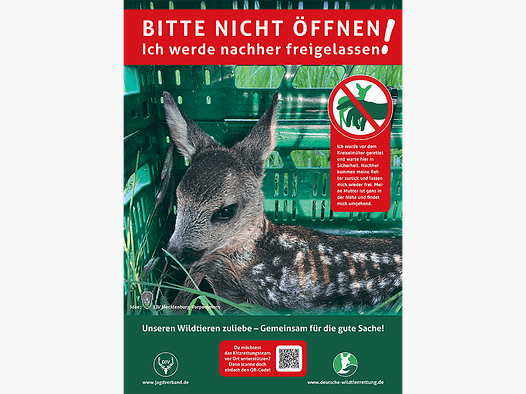 Hinweisschild Kitzrettung "Bitte nicht öffnen" A4