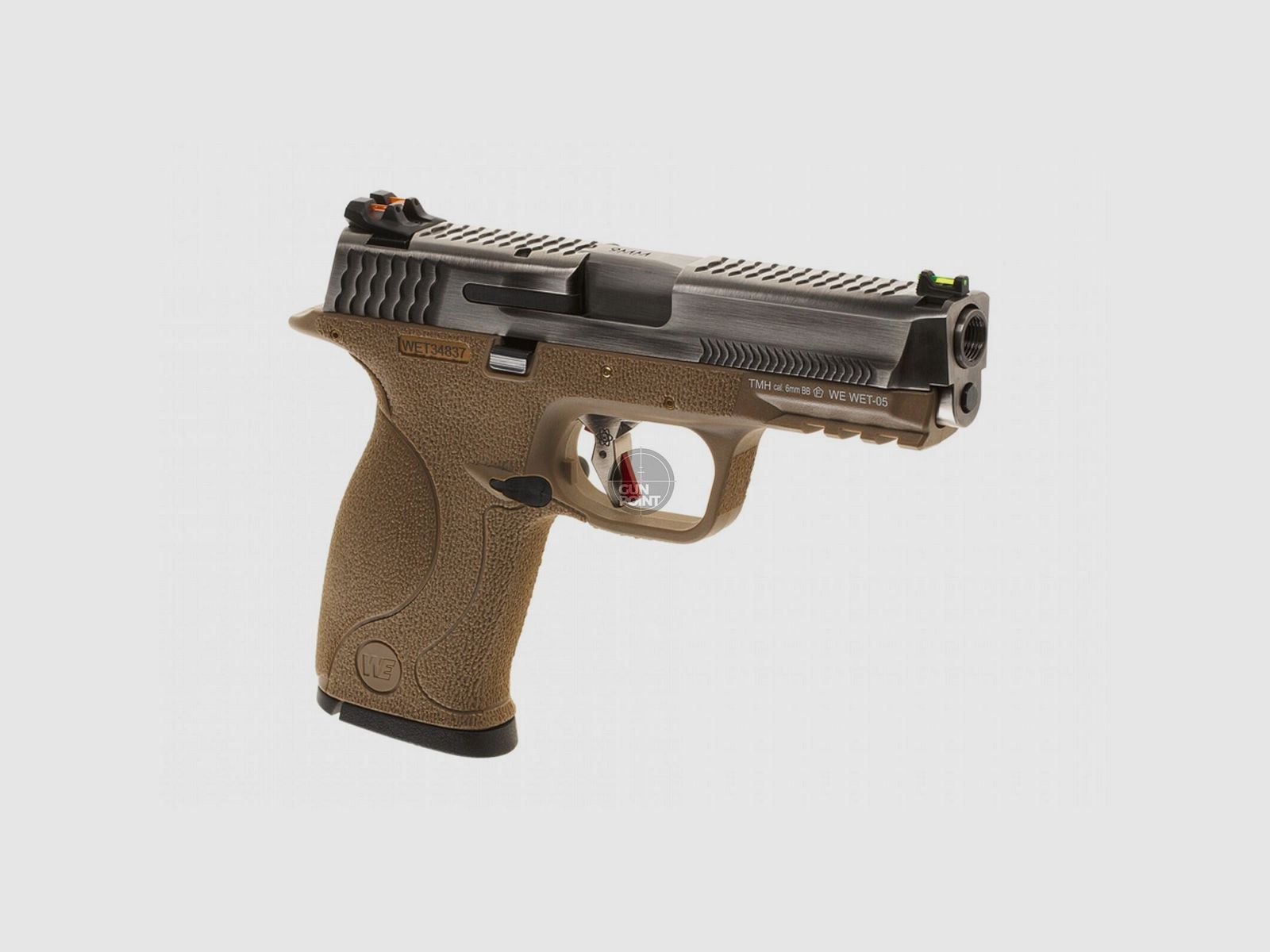 Softair - Pistole - WE - WET-05 SV Gold Barrel Metal Version GBB FDE - ab 18, ber 0,5 Joule