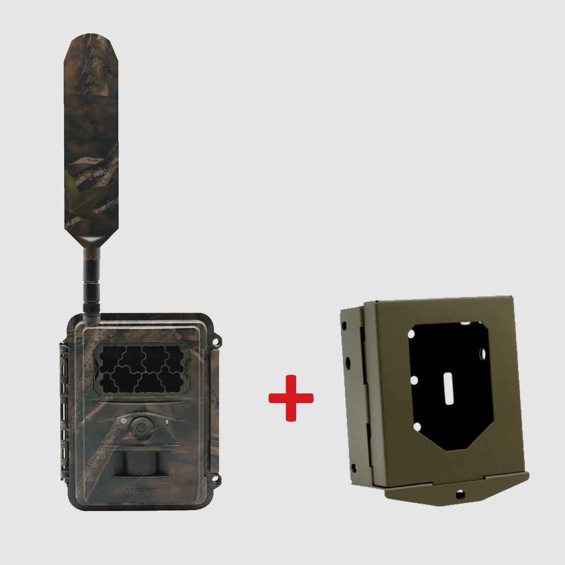 Seissiger Base-Cam LTE Supersim Wildkamera + Stahlgehuse im Set