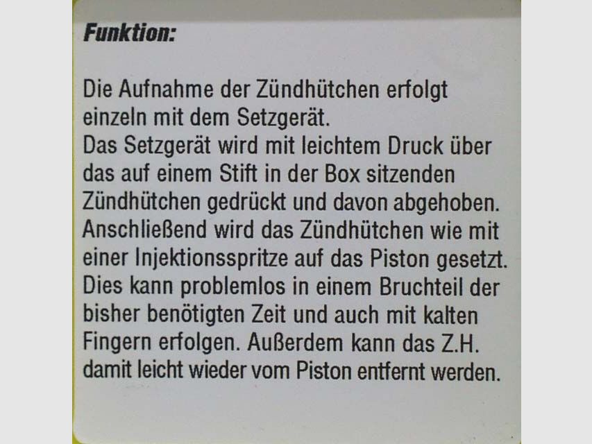 Zündhütchen Setz-Set für Perkussions -Revolver, Alu