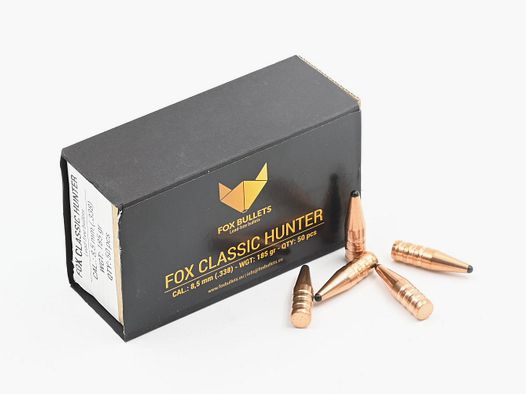 Proiettili per fucile, FOX .338 Classic Hunter, 185gr, 50 pz, .338 Lapua Mag.