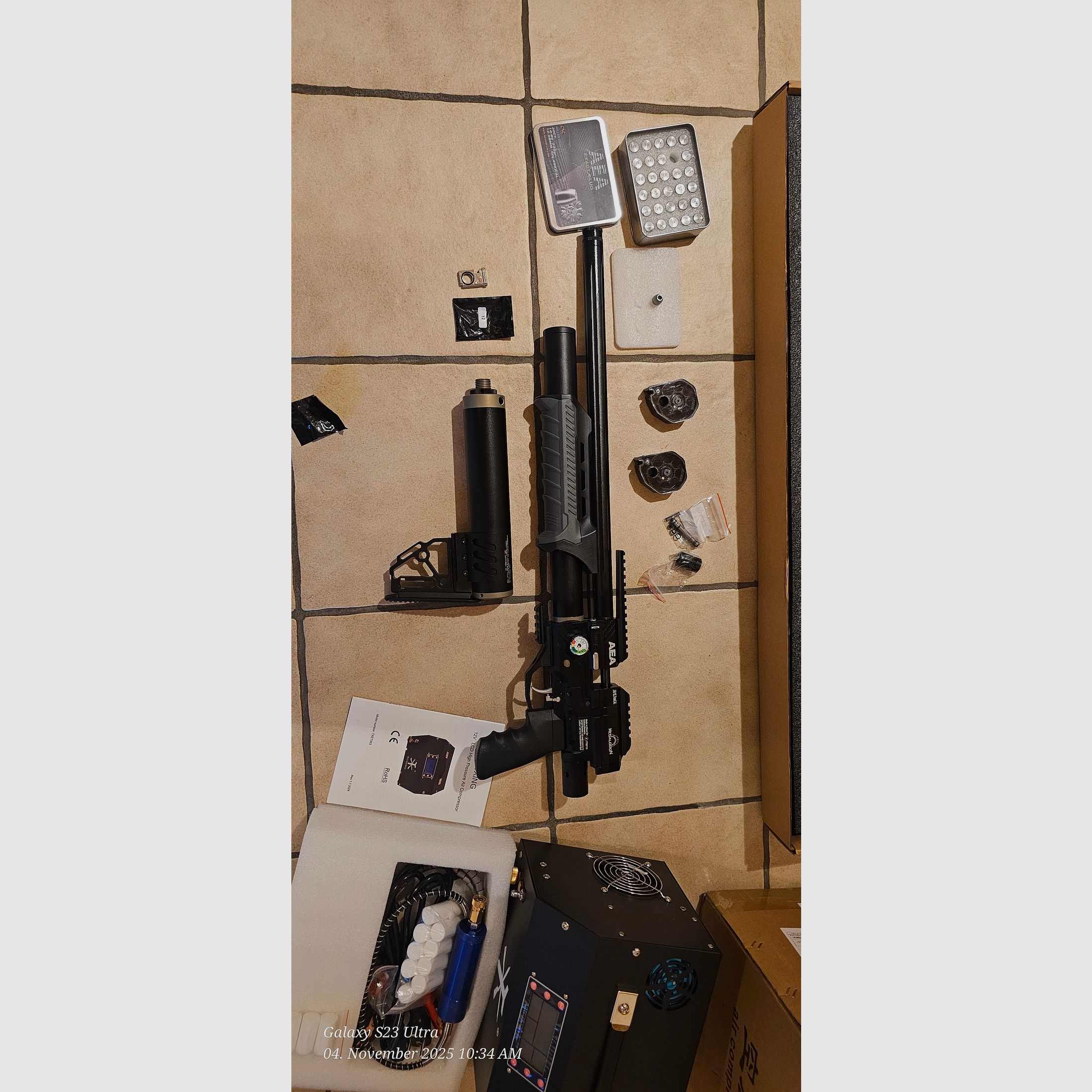 AEA Megalodon 50 caliber with Tuxing compressor and lead slugs