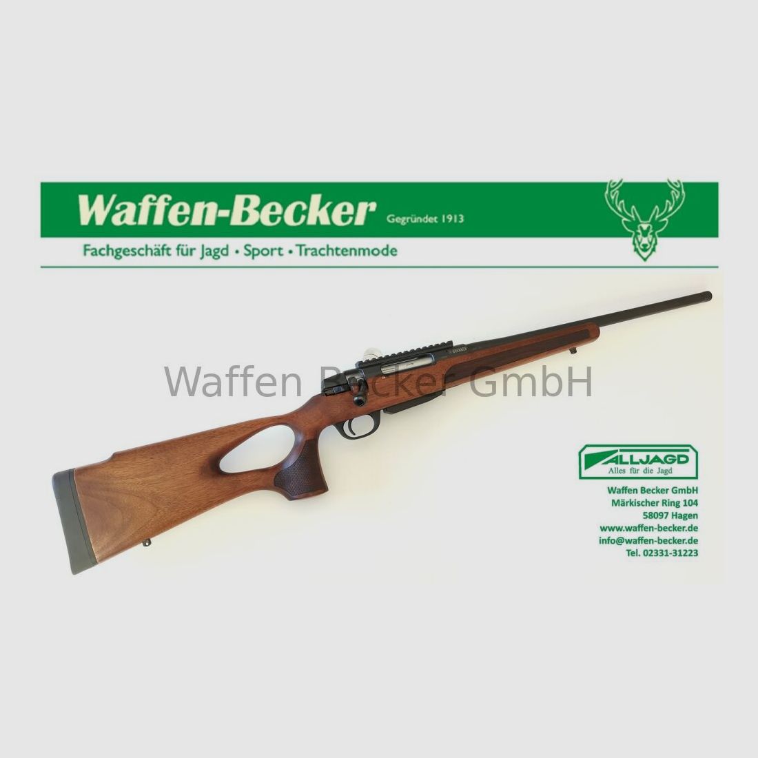 Brenner / Wapens Schumacher Brenner BR20 Kal. .30-06 LL:51cm M15x1 Mondsgewinde, Houten Schaft
