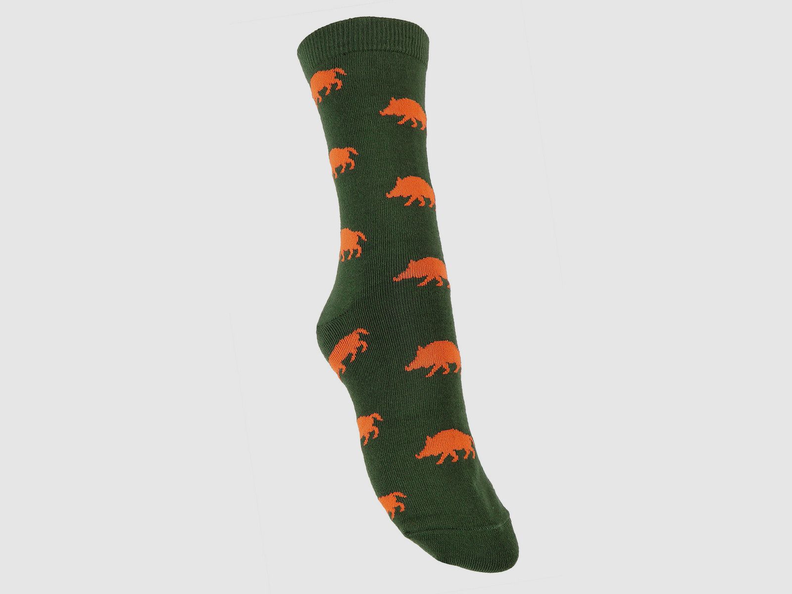 Designsocke Wildschwein Gr. 41-46 grün/orange