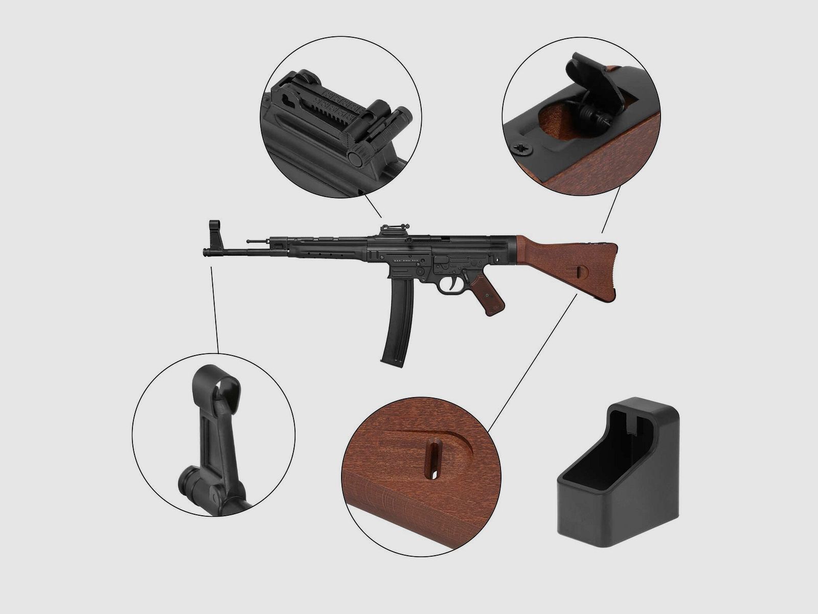 SET GSG StG44 Schreckschuss Gewehr 9 mm P.A.K. (P18) + 50 Platzpatronen 9 mm P.A.K.