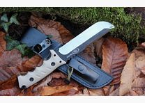 Coltello da esterno di alta qualità full tang incluso fodero in pelle e acciarino 28 cm