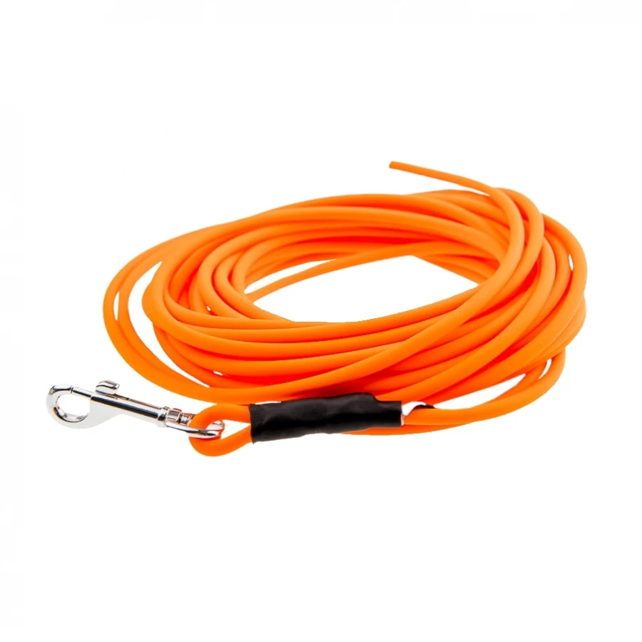 4Wild Biothane tracking line, 10 m, 6 mm, for dogs, without loop, standard carabiner