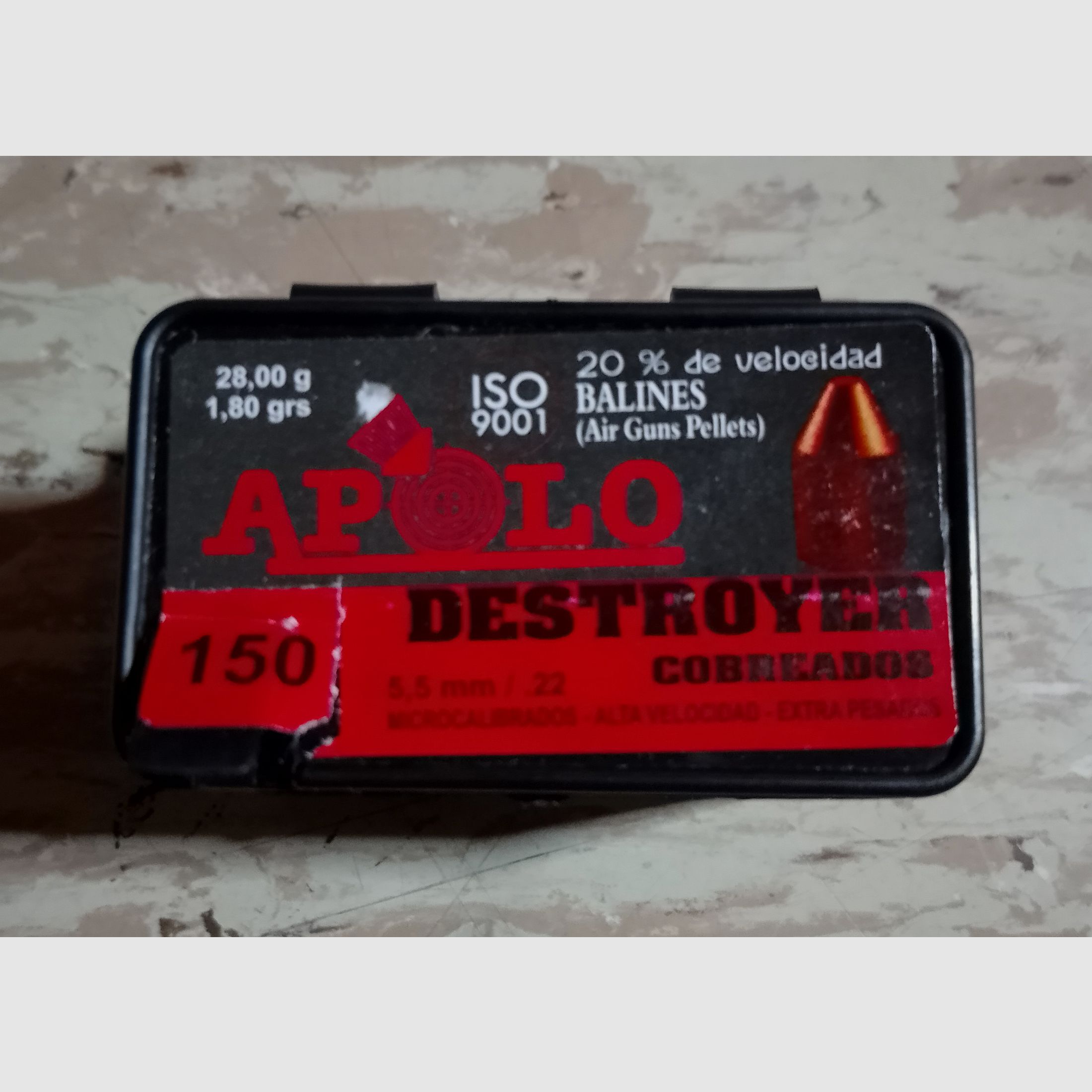 Neue Diabolos 5,5mm verkupfert Destroyer Apolo Cal .22 1,80g grains 28
