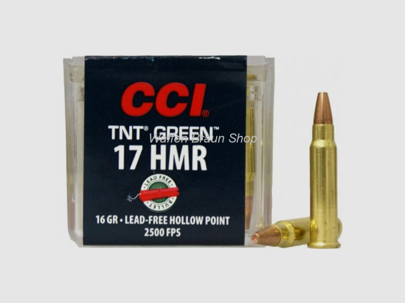 CCI 00951 .17HMR 16gr.TNT GREEN 50 pieces